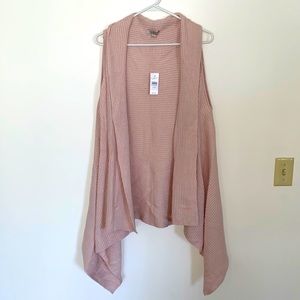 Women’s LOFT sleeveless blush pink cardigan